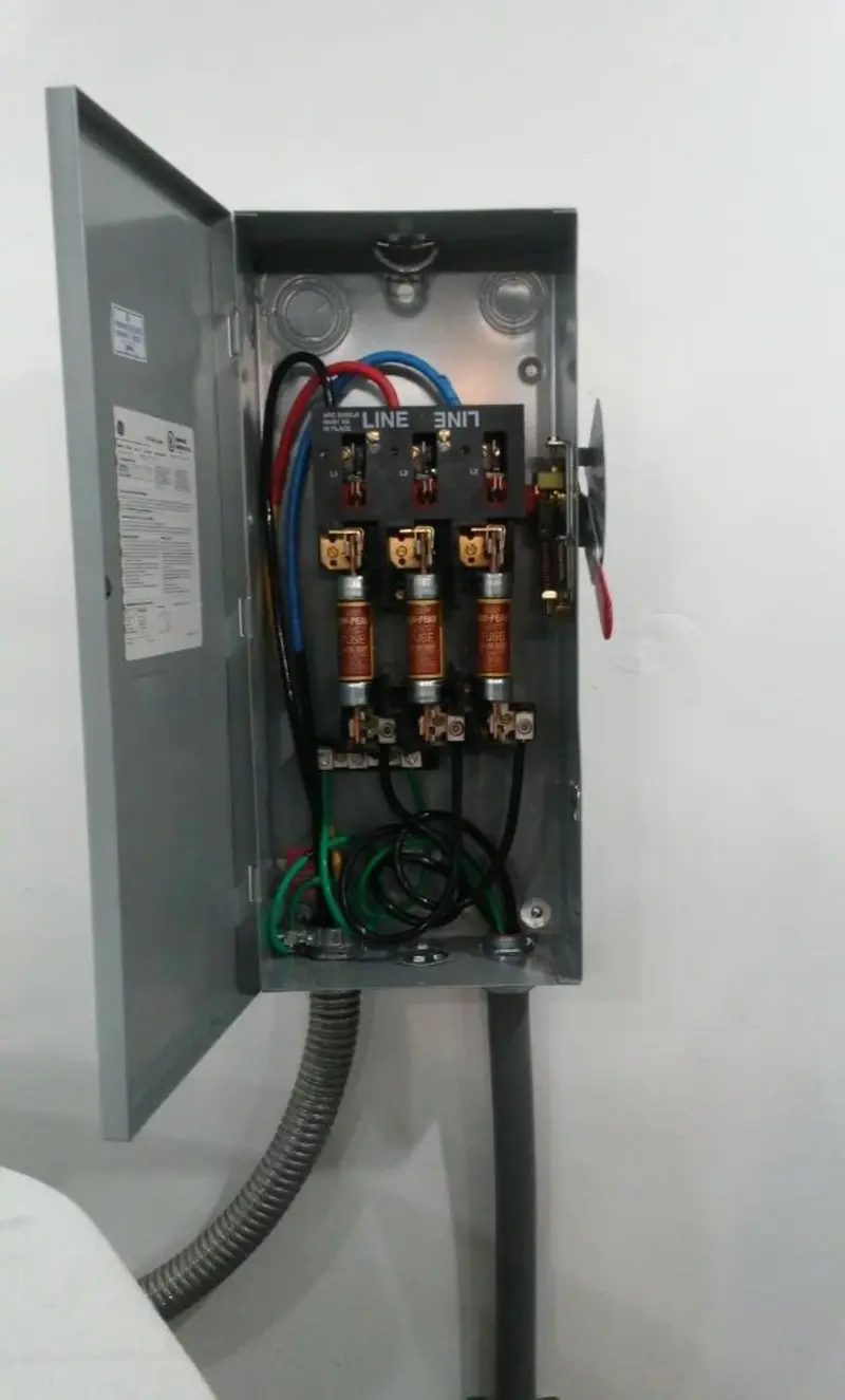Three-phase disconnect switch installed for Smoke Detector Installation in Addis